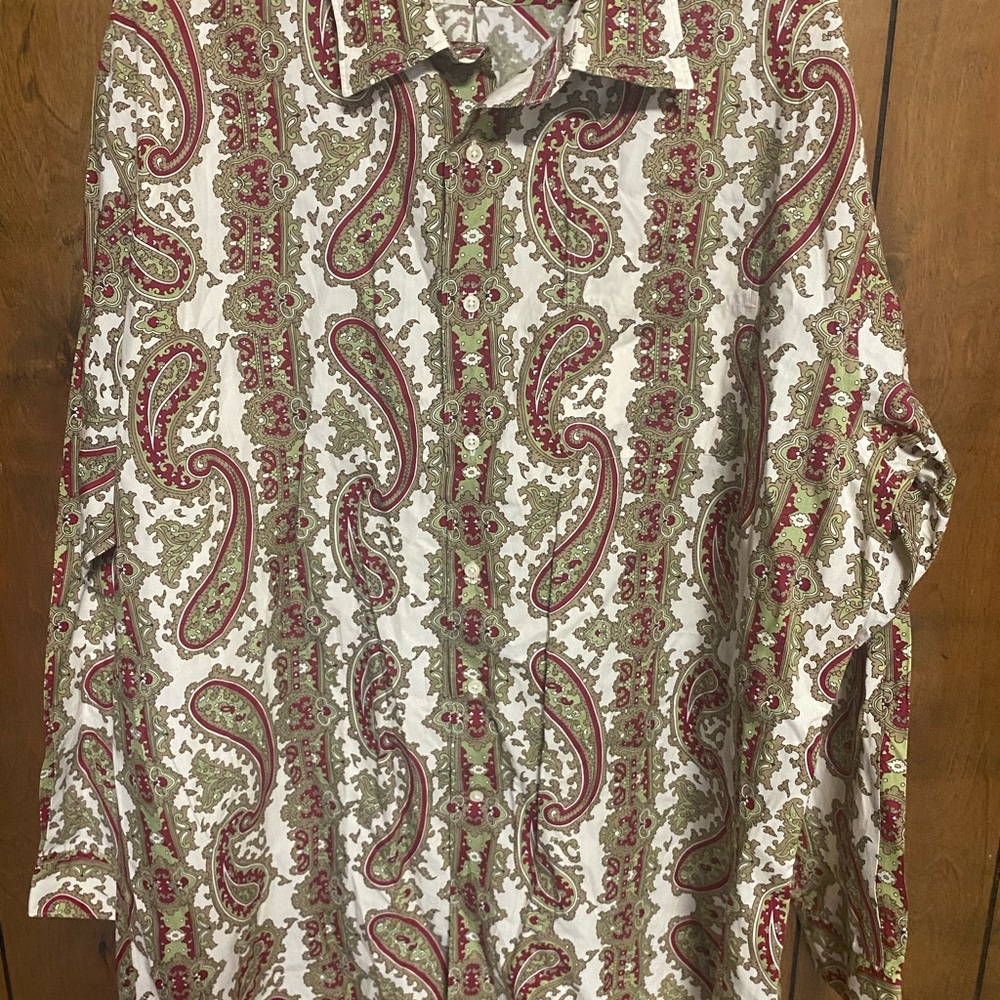 Daniel Cremieux Paisley Button Down Shirt - Red and Green